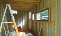 Completed wood framing